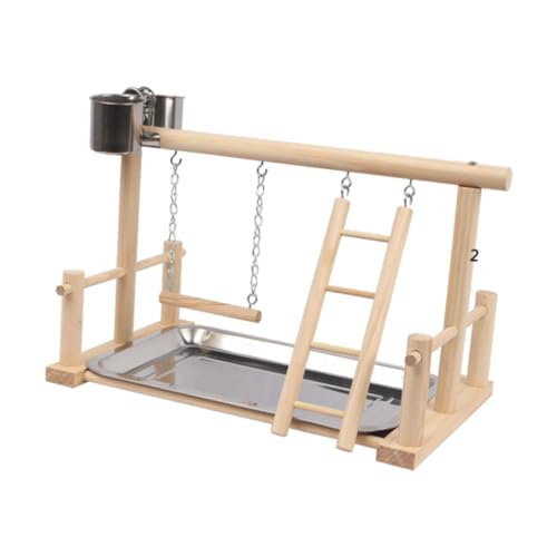 Fonowx Bird Play Stand Shotpene Playpen Leiterübung Spielzeug Barch Play Holz für Finch Lovebird Blocke, 36x23x24cm von Fonowx