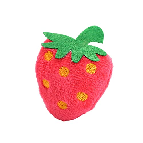 Fonowx Cat Catnip Toys Interaktives Katzenspielzeug Kleintiere Kätzchen Lustiges Spielzeug Katzenkissen Weicher Plüsch Kauspielzeug Heimtierbedarf Fördert Di, Strawberry von Fonowx