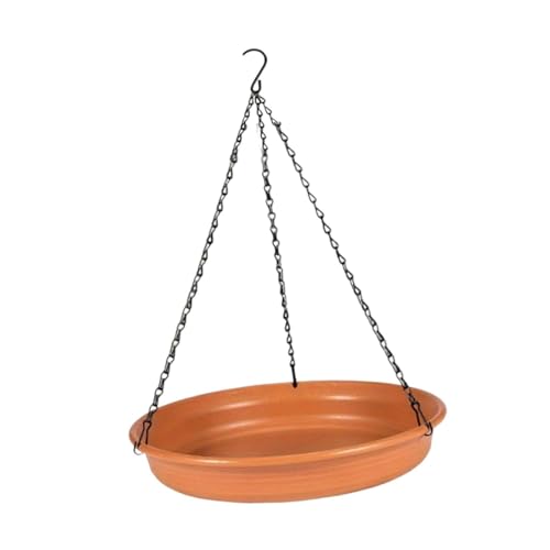 Fonowx Hängender Vogelfutterspender für Den Außenbereich mit Ständer Und Kette, Ziegelrot, 24.6 X 5.1 X 45.1 cm von Fonowx
