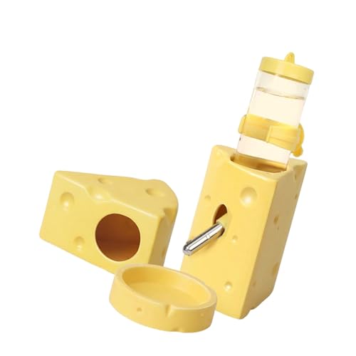 Fonowx Hamster Lebensraum, Versteckhöhle für Kleine Haustiere mit Wasserflasche, Hamster Kühlung, Keramikhaus für Vögel, Streifenhörnchen, Chinchilla, Yellow L Fonowx Hamster Lebensraum, Versteckhöhle für Kleine Haustiere mit Wasserflasche, Hamster Kühlung, Keramikhaus für Vögel, Streifenhörnchen, Chinchilla, Yellow L von Fonowx