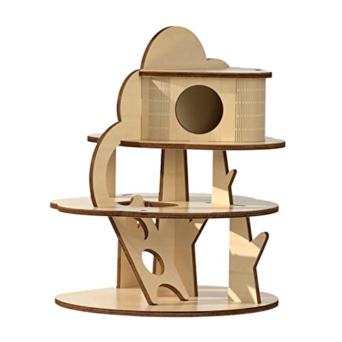 Fonowx Hamster Refugium Holzmaus Refugium Spielplatz Klettern mit Fenster Geräumiger Hamsterstall für Syrische Zwerghamster Igel Kleintiere, DREI Schichten Fonowx Hamster Refugium Holzmaus Refugium Spielplatz Klettern mit Fenster Geräumiger Hamsterstall für Syrische Zwerghamster Igel Kleintiere, DREI Schichten von Fonowx