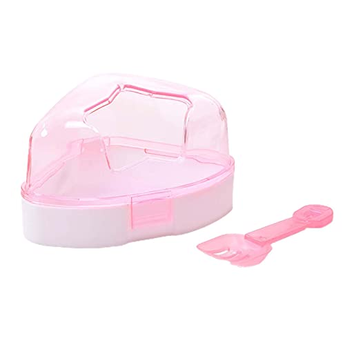 Fonowx Hamster-Sand-Badezimmer-Sandbad-Box, langlebig, tragbar, transparent, leicht zu reinigen, Hamster-Sandkasten, Toilette, Badewanne für Zwerghamster, ROSA von Fonowx