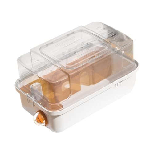 Fonowx Hamsterkäfig mit Wasserbehälter, Transportbox für Kleintiere, Lebensraum für Mäuse Und Meerschweinchen, Orange von Fonowx