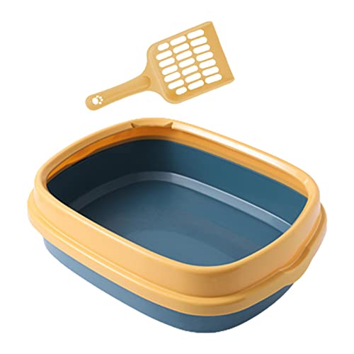 Fonowx Haustier-Bettpfanne, halboffene Katzentoilette, spritzwassergeschützt, einfache Reinigung, Kätzchen-Töpfchenpfanne, Katzentoilette für Katzenbedarf, Gelb/Blau Fonowx Haustier-Bettpfanne, halboffene Katzentoilette, spritzwassergeschützt, einfache Reinigung, Kätzchen-Töpfchenpfanne, Katzentoilette für Katzenbedarf, Gelb/Blau von Fonowx