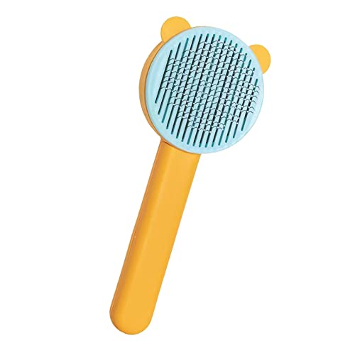 Fonowx Haustier-Katzenbürste Haustier-Katzen-Pflegekamm Dematting Comb Cat Brush Shedding and Dematting Pet Supplies, GELB von Fonowx