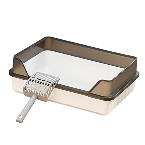 Fonowx Haustier Katzentoilette Katzentoilette Bettpfannenlast 22lb Katze Katzentoilette mit Hoher Seite für, Grauschwarz Fonowx Haustier Katzentoilette Katzentoilette Bettpfannenlast 22lb Katze Katzentoilette mit Hoher Seite für, Grauschwarz von Fonowx