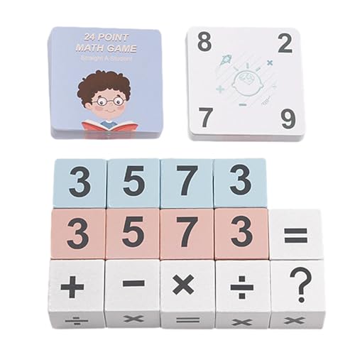 Fonowx Hölzerner Rechenwürfel, Zahlenspielzeug, Tischspiel, Arithmetiklernen für das Klassenzimmer zu Hause, Doppelt von Fonowx