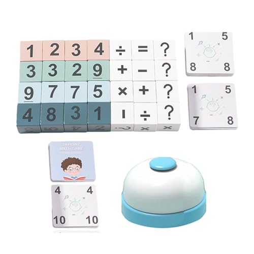 Fonowx Hölzerner Rechenwürfel, Zahlenspielzeug, Tischspiel, Arithmetiklernen für das Klassenzimmer zu Hause, Vier mit Bell von Fonowx