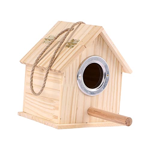 Fonowx Hölzernes Vogelhaus, Hängendes Vogelhaus Im Freien, Gartenterrasse Dekoratives Vogelhaus Wren, Spatz, von, 21,5 cm x 16 cm x 18,3 cm Fonowx Hölzernes Vogelhaus, Hängendes Vogelhaus Im Freien, Gartenterrasse Dekoratives Vogelhaus Wren, Spatz, von, 21,5 cm x 16 cm x 18,3 cm von Fonowx