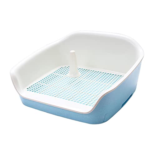 Fonowx Hundetoilette Katzentoilette mit Schublade mit Schutzwand Pinkeltraining für Frettchen Igel, Blau von Fonowx