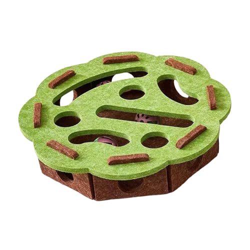 Fonowx Interaktives Katzenspielzeug aus Filz, Puzzle mit Glockenbällen für Hauskatzen, GrÜn, Blume Fonowx Interaktives Katzenspielzeug aus Filz, Puzzle mit Glockenbällen für Hauskatzen, GrÜn, Blume von Fonowx
