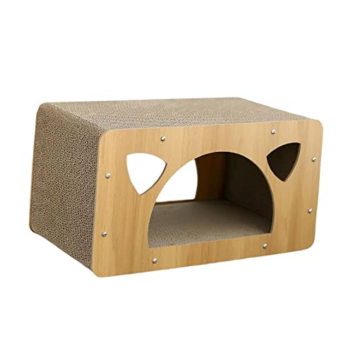 Fonowx Katzen Kratzer Karton Kratzbett Condo Zelt Anti Scratch Matte Höhlenkrallenpflege Kartonhaus für Kaninchen Kätzchen Miezekatze, 44 cm x 24 cm x 23 cm von Fonowx
