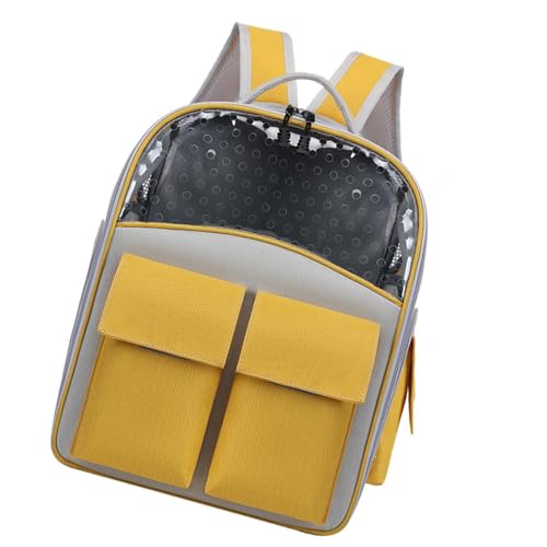 Fonowx Katzen Rucksack, Haustier Rucksack, Leicht zu Reinigen, Zum Tragen Ihres Katzenfreundes, Leichte Katzentrage, Atmungsaktiv, für Wanderreisen, Gelb Fonowx Katzen Rucksack, Haustier Rucksack, Leicht zu Reinigen, Zum Tragen Ihres Katzenfreundes, Leichte Katzentrage, Atmungsaktiv, für Wanderreisen, Gelb von Fonowx