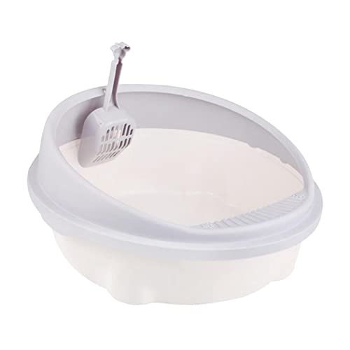 Fonowx Katzenbox Und Löffel Hochseitiger Katzentoilettenbehälter für Kätzchen, Kaninchen, Kleintiere, Kätzchen, 35 cm x 33 cm x 16 cm von Fonowx
