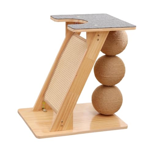 Fonowx Katzenkratzspielzeug mit Bällen Kratzrampe Kratzbrett Kratzbaum zum beißen von Fonowx