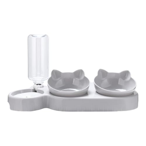 Fonowx Katzennapf Set mit DREI Fächern, Wasserzubehör, Hellgrau Fonowx Katzennapf Set mit DREI Fächern, Wasserzubehör, Hellgrau von Fonowx