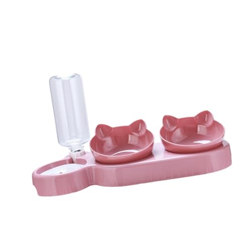 Fonowx Katzennapf Set mit DREI Fächern, Wasserzubehör, Pink Rot Fonowx Katzennapf Set mit DREI Fächern, Wasserzubehör, Pink Rot von Fonowx