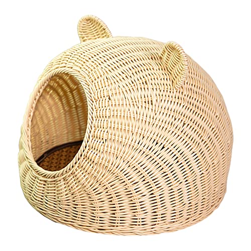 Fonowx Katzenschlafbett, Waschbare Zwingerimitation, Rattan, Halbgeschlossen, Heimtierbedarf, Sommer, Kätzchen, Handgefertigt, Haustierbett, Kleiner, Mittelg, 45 cm x 45 cm Fonowx Katzenschlafbett, Waschbare Zwingerimitation, Rattan, Halbgeschlossen, Heimtierbedarf, Sommer, Kätzchen, Handgefertigt, Haustierbett, Kleiner, Mittelg, 45 cm x 45 cm von Fonowx