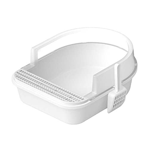 Fonowx Katzentoilette Bruchsichere Katzentoilette Tragbare Hochseitige Halbgeschlossene Bettpfanne Katzentoilette Behälter für Alle Arten von Katzentoiletten, Weiß, l Fonowx Katzentoilette Bruchsichere Katzentoilette Tragbare Hochseitige Halbgeschlossene Bettpfanne Katzentoilette Behälter für Alle Arten von Katzentoiletten, Weiß, l von Fonowx