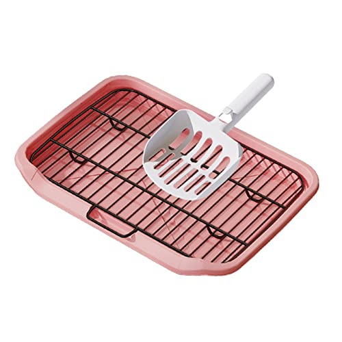 Fonowx Katzentoilette Hundetoilettentraining Töpfchentabletts Töpfchentrainer für kleine und mittelgroße Hunde, rosa mit Schaufel von Fonowx