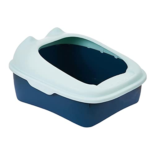 Fonowx Katzentoilette Offene Haustiertoilette Bruchsichere Langlebige Bettpfanne Halbgeschlossene Katzensandbox Kätzchentoilette für Katzen Im Innenbereich K, Blau Fonowx Katzentoilette Offene Haustiertoilette Bruchsichere Langlebige Bettpfanne Halbgeschlossene Katzensandbox Kätzchentoilette für Katzen Im Innenbereich K, Blau von Fonowx