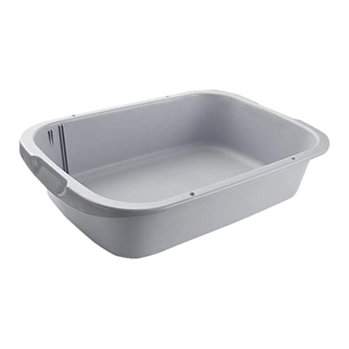 Fonowx Katzentoilette für, Spritzwassergeschützter Katzentoilettenbehälter, Leicht zu Reinigende Offene Katzentoilette für Kaninchen, Kätzchen, Kle, Grau 36x30x10cm von Fonowx