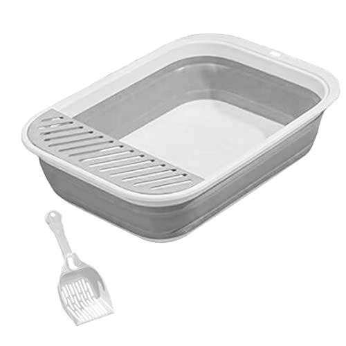 Fonowx Katzentoilette mit Kitty Rabbit Große Zusammenklappbare Katzentoilette für Road Trips Outdoor Camping, GRAU Fonowx Katzentoilette mit Kitty Rabbit Große Zusammenklappbare Katzentoilette für Road Trips Outdoor Camping, GRAU von Fonowx