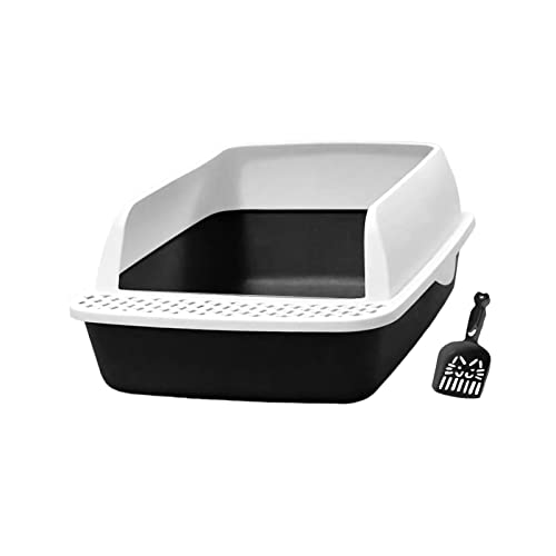 Fonowx Katzentoilette mit Schaufel Verbesserte, Spritzwassergeschützte, Leicht zu Reinigende Katzentoilette, Blau von Fonowx