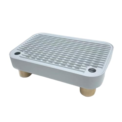Fonowx Katzentoilettenstufe Als Einstiegshilfe Und Trittfläche Eine Auffangmatte Und EIN Hocker rutschfest für Sicheren Stand für Automatische Und Smarte TOI, Hellgrau von Fonowx