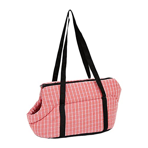 Fonowx Katzentrage Umhängetasche, Atmungsaktive, Tragbare, Weiche Tasche, Reisetasche mit Leinenhaken, Kätzchentragetasche, Haustiertragetasche, ROSA, l von Fonowx