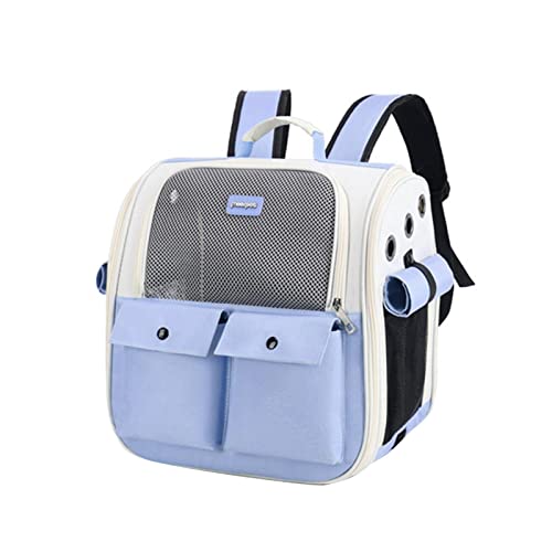 Fonowx Katzentragerucksack Tragetasche Multifunktionale Belüftung Faltbare Tragbare Haustier Reisetasche für Outdoor Reisen Camping, Blau von Fonowx