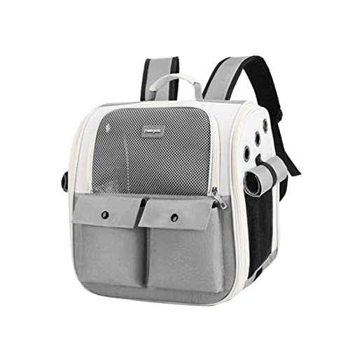 Fonowx Katzentragerucksack Tragetasche Multifunktionale Belüftung Faltbare Tragbare Haustier Reisetasche für Outdoor Reisen Camping, GRAU von Fonowx