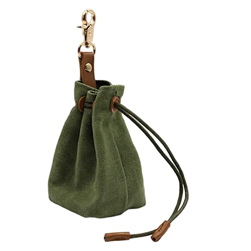 Fonowx Kordelzug Verschluss Haustier Hund Snack Tasche Lebensmittel Tasche Tragbar Verstellbar Training Leckerli Tasche Tiernahrung Joggen Wandern Keks Süßig, GRÜN von Fonowx