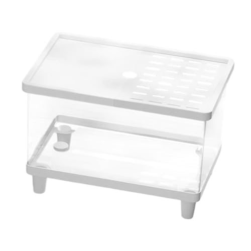 Fonowx Mini Terrarium Schlange Gehäuse Transparent Volle Ansicht Zucht Box Pet Haus Kleine Tank Lebensraum für, Weiß, 30 cm X 19.5 cm X 21 von Fonowx