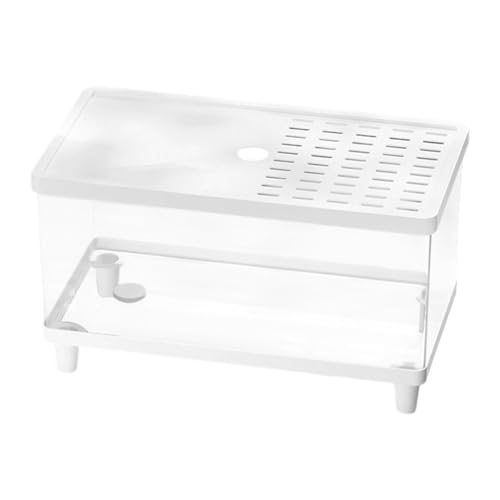 Fonowx Mini Terrarium Schlange Gehäuse Transparent Volle Ansicht Zucht Box Pet Haus Kleine Tank Lebensraum für, Weiß, 40 cm X 21.5 cm X 23 von Fonowx