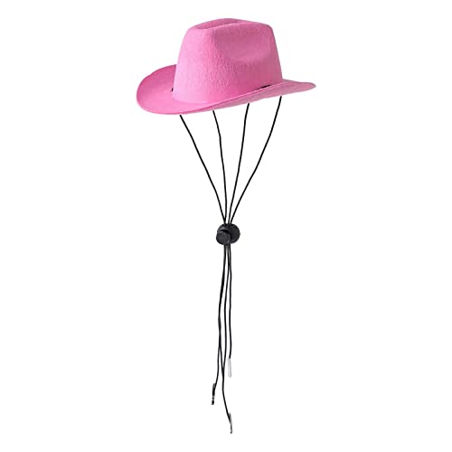 Fonowx Modische Haustier Cowboyhut Kopfbedeckung mit Verstellbarem Kinnriemen, ROSA von Fonowx