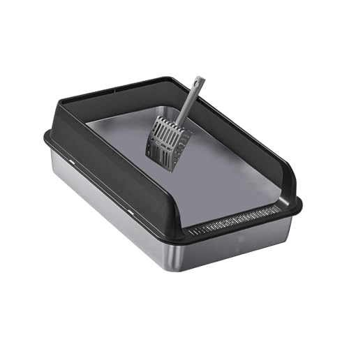 Fonowx Offene Katzentoilette mit Offenem Deckel, Anti Open Top Haustierbedarf, Katzenbettpfanne, Katzensandkasten, Katzentoilette, Abgesenkte Vorderseite, Schwarz und M Fonowx Offene Katzentoilette mit Offenem Deckel, Anti Open Top Haustierbedarf, Katzenbettpfanne, Katzensandkasten, Katzentoilette, Abgesenkte Vorderseite, Schwarz und M von Fonowx