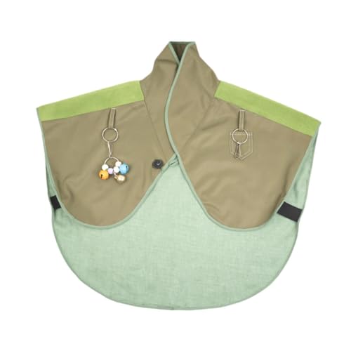 Fonowx Papageien Anti Scratch Schulterschutzwindel Schal Anti Multifunktional mit Hangvogel Fußkettchen Und Glockenkap für Makaws, GrÜn von Fonowx
