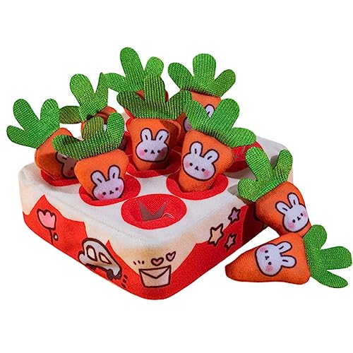 Fonowx Plüsch-Karotten-Spielzeug, Hunde-Puzzle-Spielzeug, Futtersuche, Training, kreatives -Spielzeug, langsames Futter, interaktives, 9 Stück Karotten Fonowx Plüsch-Karotten-Spielzeug, Hunde-Puzzle-Spielzeug, Futtersuche, Training, kreatives -Spielzeug, langsames Futter, interaktives, 9 Stück Karotten von Fonowx