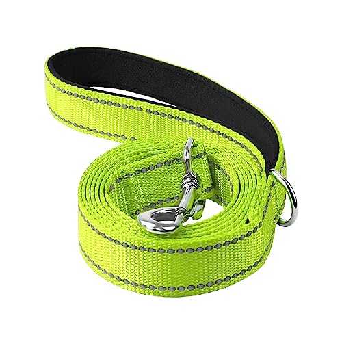 Fonowx Reflektierende Hundeleine, Hundetrainingsleine für kleine, mittelgroße und große Hunde zum Joggen, Leuchtendes Grün von Fonowx