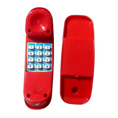 Fonowx Spielplatz Telefon Spielzeug, Spielzeugtelefone Kindertelefonspielzeug, Geräusche Interaktives Kinderhandy für Spielplatz Garten Telefon Spielhaustelefon, Pädagogisches Telefonspielzeug, Rot von Fonowx