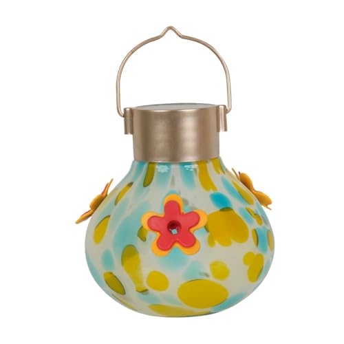 Fonowx Solarbetriebene, wasserdichte Gartenlampe Aus Mundgeblasenem Glas für Den Außenbereich, Blau Gelb Fonowx Solarbetriebene, wasserdichte Gartenlampe Aus Mundgeblasenem Glas für Den Außenbereich, Blau Gelb von Fonowx