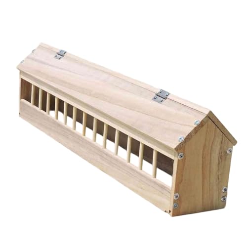 Fonowx Taubenfutterspender Aus Holz, Vogelspender, Taubenbedarf Aus Holz, Geflügelfutterspender, Geflügeltrogschale für Tauben, Entenküken, 80cm von Fonowx
