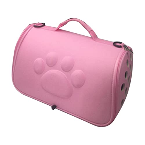 Fonowx Tragbare Katzentragetasche, Verschleißfeste Tasche mit Lüftungsschlitz, Doppelter Reißverschluss, Modische Haustierhandtasche für Kitty Walking, ROSA von Fonowx