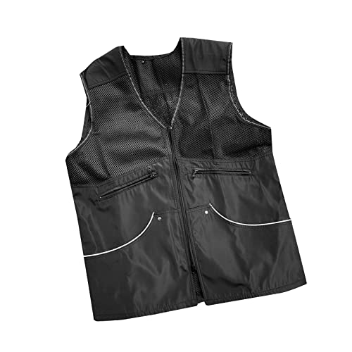 Fonowx Trainingsweste für Hundeführer, Strapazierfähige Sommerweste mit Reißverschluss, Hundetrainer Kostüm, Angelweste, Hundeführer Trainingsweste, Reisewes, Schwarz, XXXL von Fonowx