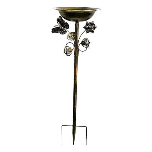 Fonowx Vogeldekor für Den Außenbereich, Wetterbeständig, Elegant, Stehend, Aus Eisen, Kunstvogel Wasserschale Aus Metall für Terrasse, Rasen, Außenbereich, H, Gold Fonowx Vogeldekor für Den Außenbereich, Wetterbeständig, Elegant, Stehend, Aus Eisen, Kunstvogel Wasserschale Aus Metall für Terrasse, Rasen, Außenbereich, H, Gold von Fonowx
