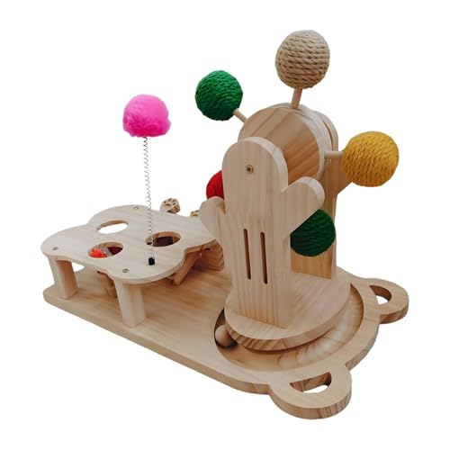 Fonowx Whack Maulwurf Und Riesenrad Katzenspielzeug, Interaktives Kratzspielzeug, Drehteller Design von Fonowx