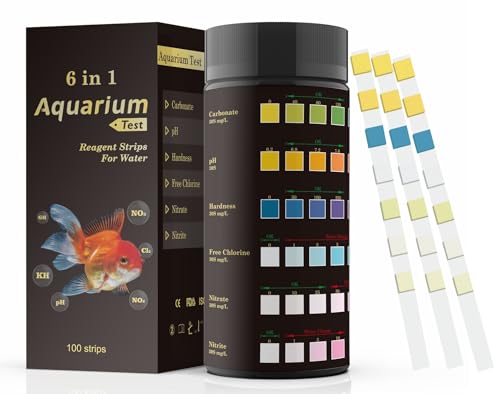 Fontee 6 in 1 Aquarium Teststreifen, 100 Stück, Aquarium Test Set für Süßwasser, Fischteich, Genaue Prüfung der Karbonat, pH, Härte, CL2, Nitrat, Nitrit Fontee 6 in 1 Aquarium Teststreifen, 100 Stück, Aquarium Test Set für Süßwasser, Fischteich, Genaue Prüfung der Karbonat, pH, Härte, CL2, Nitrat, Nitrit von Fontee