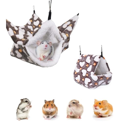 Fonyiunce 2 Stück Meerschweinchen Hängematte, Meerschweinchen Kleintiere Betthöhle, Hängematte für Kleintiere, Meerschweinchen Kuschelhöhle, Geeignet Für Hamster, Meerschweinchen, Kleine Haustiere von Fonyiunce