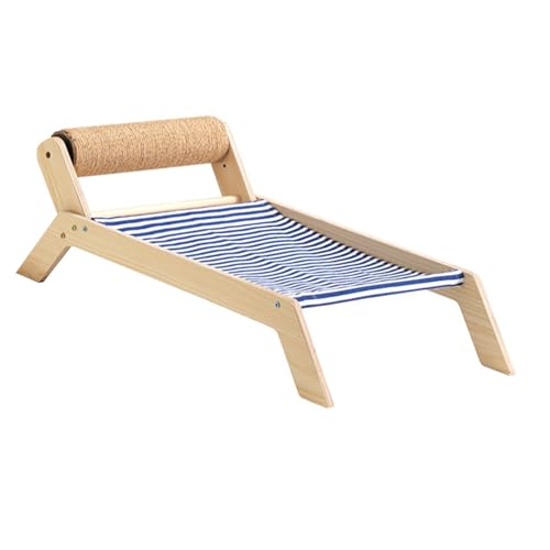 Katzen-Strandstuhl, Katzen-Strandbett, Erhöhtes Sommer-Katzenbett für Alle Jahreszeiten mit Sisal-Kratzer für Drinnen und Draußen (Strand-Rollbett aus Sisal) von Fonzci